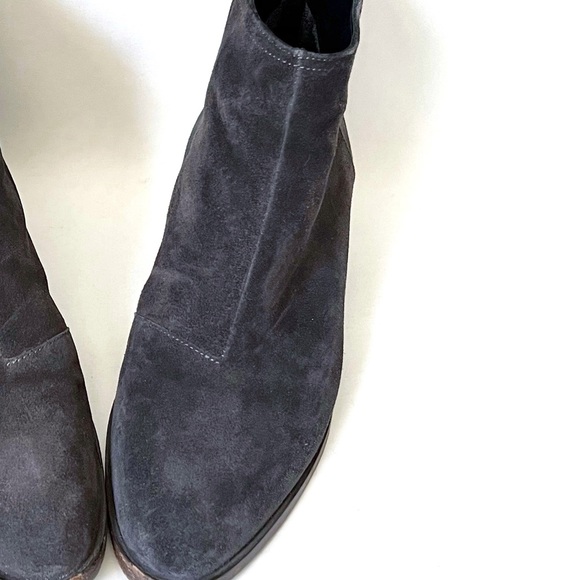 rag & bone WESLEY Suede Leather Gray Brown Ankle Boots Booties Stacked H… - Picture 11 of 14